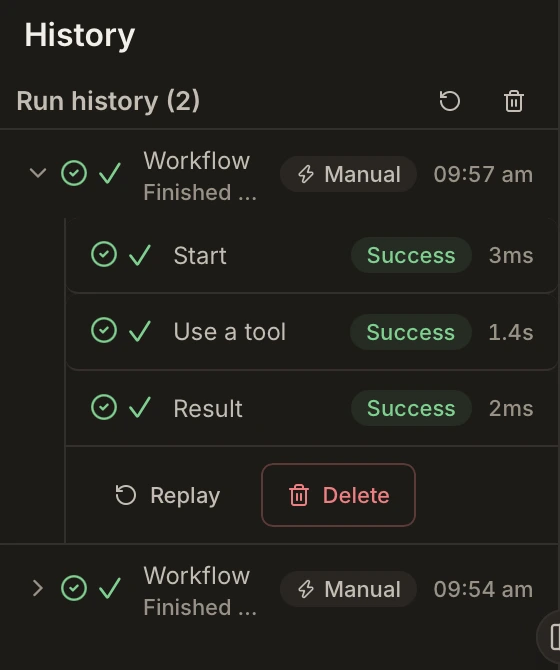 Two successful manual release checks, with the three completed steps expanded.